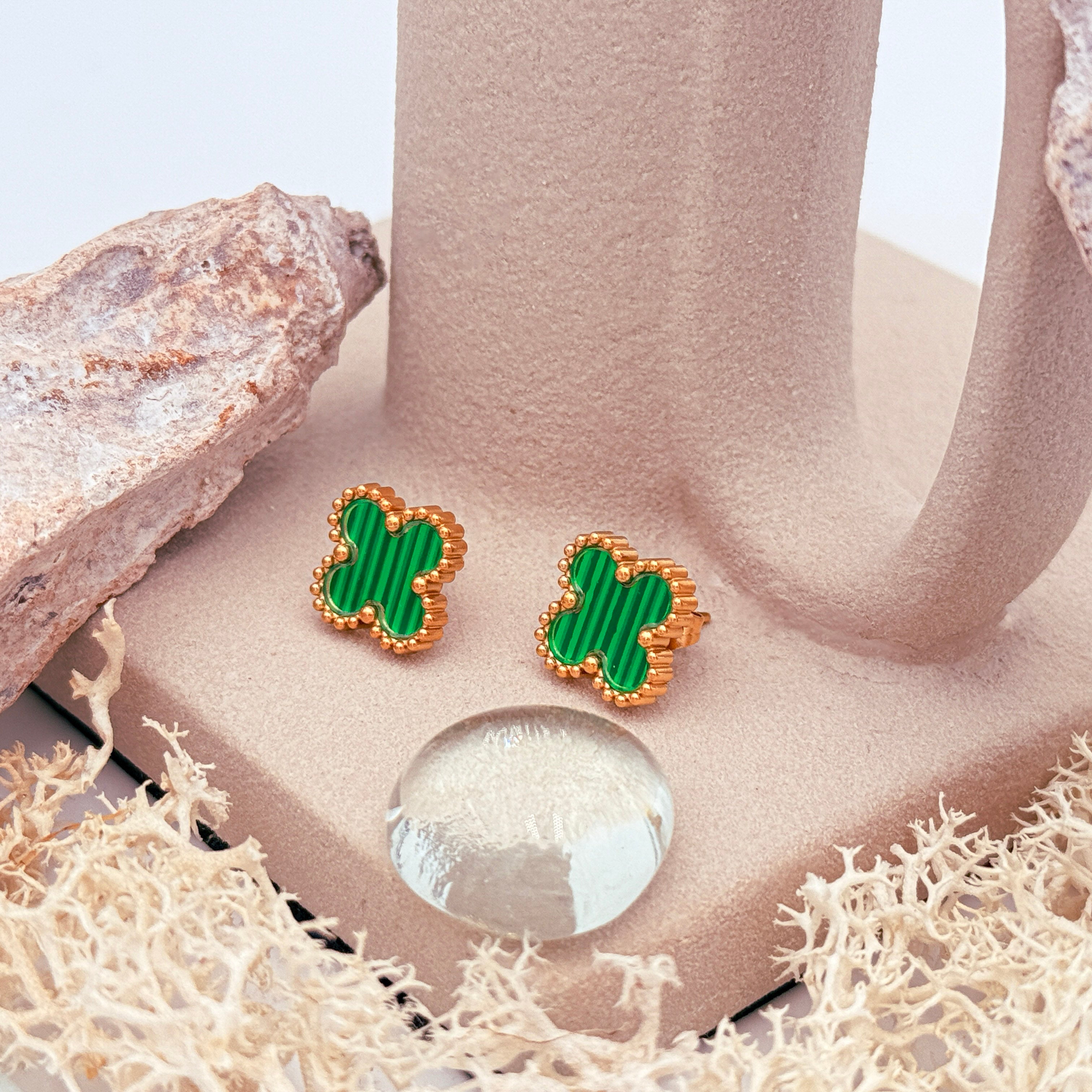 Boucle d'oreille Stella vert