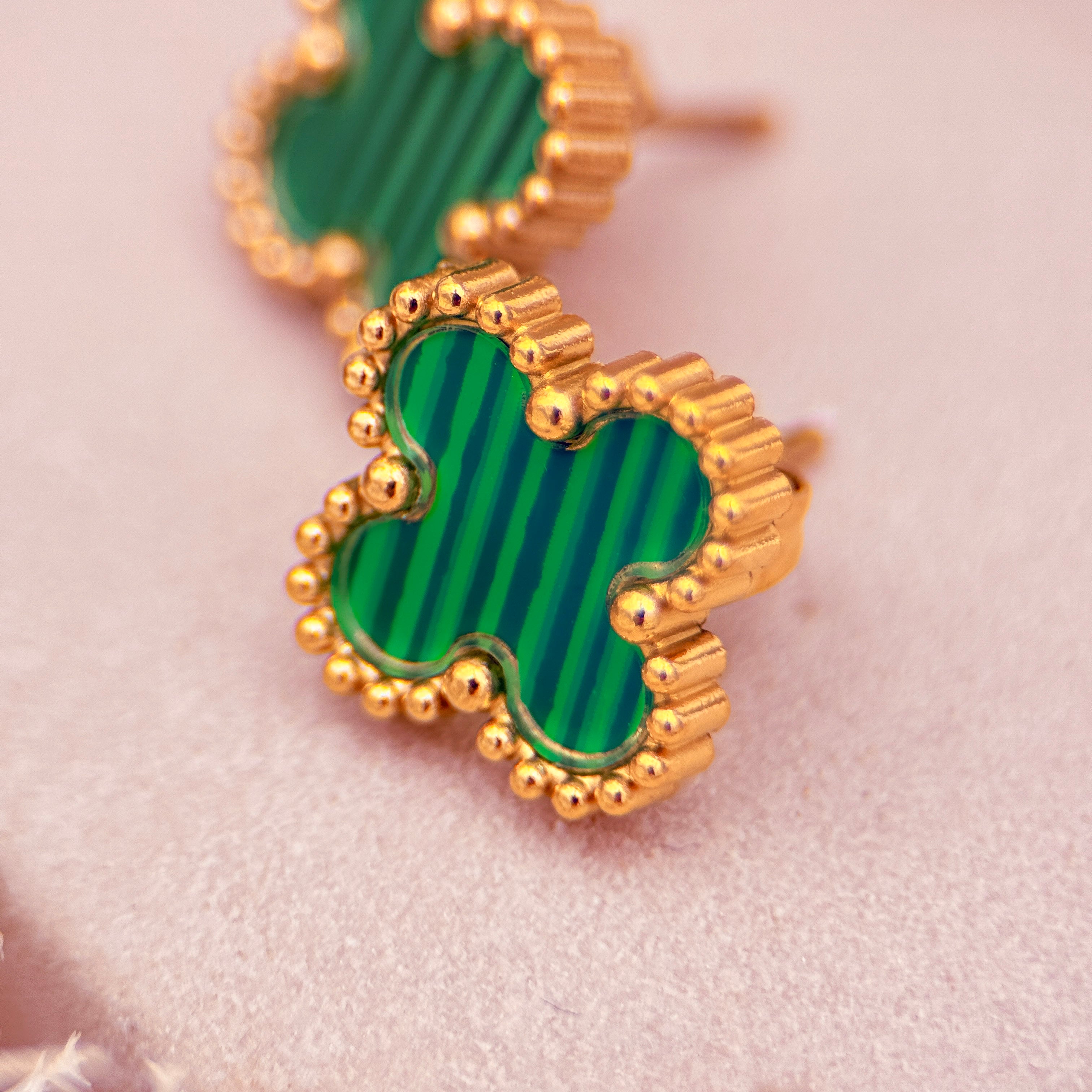 Boucle d'oreille Stella vert