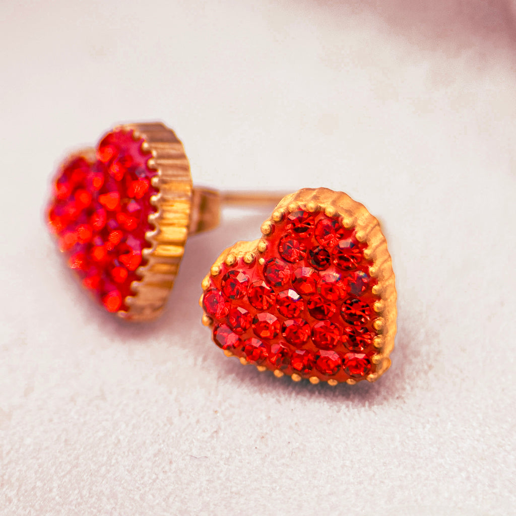 Boucle d'oreille Love rouge