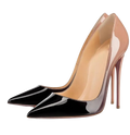 Nellie Noir/Nude - cuir verni 12 cm