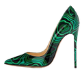 Nellie Vert/Noir - cuir verni 12 cm