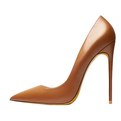 Nellie Marron - cuir verni 12 cm